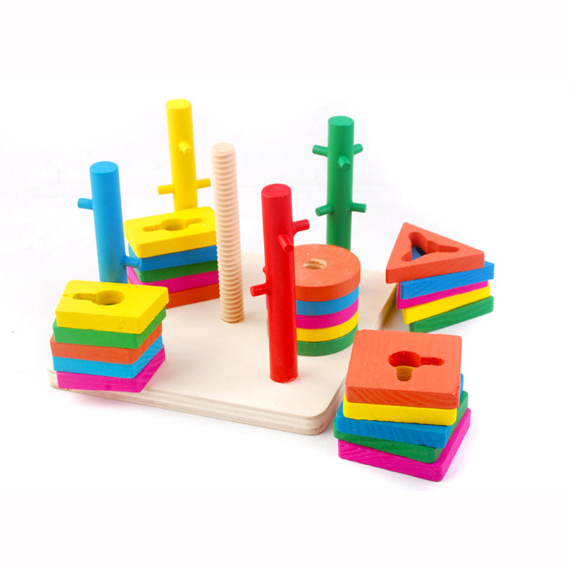 Đồ Chơi Giáo Dục Montessori Luyện Tay Luồn Cọc Size Lớn Bằng Gỗ An Toàn Cho Bé
