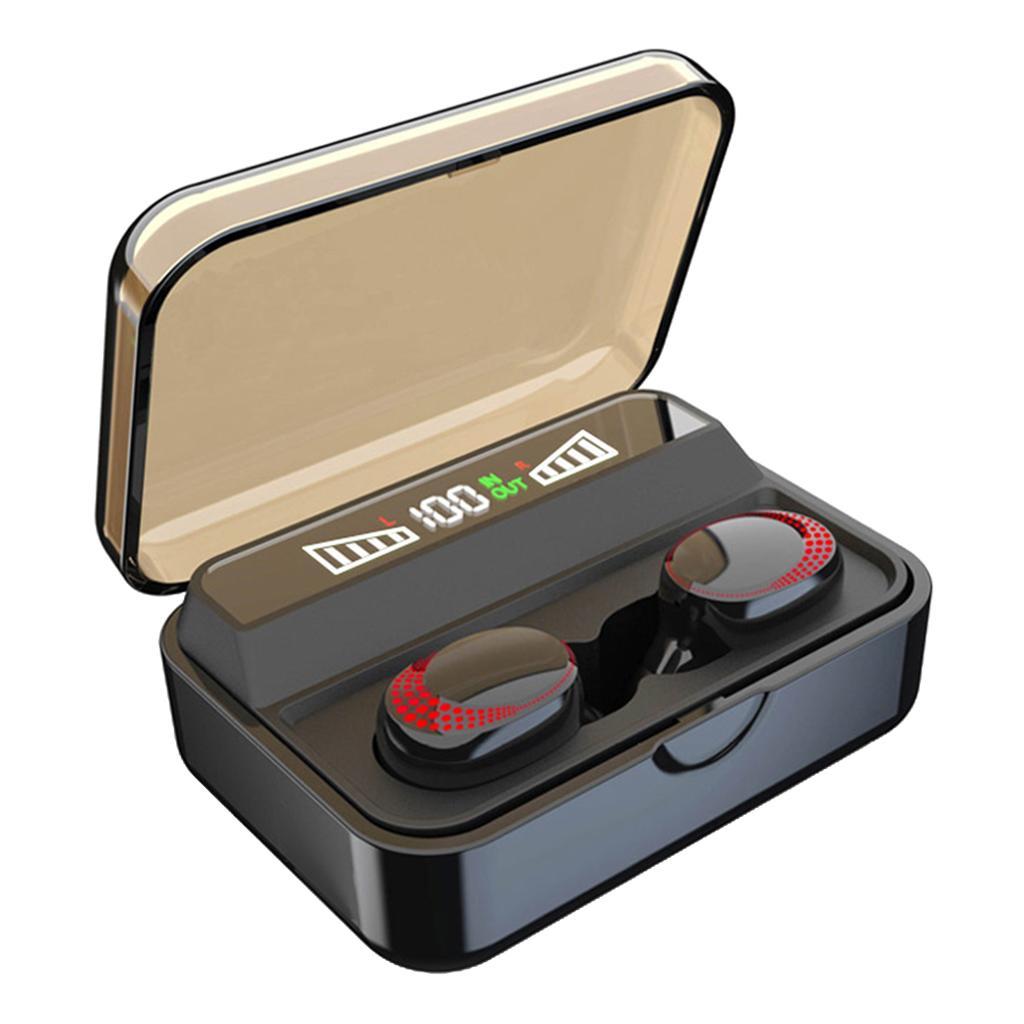 Stylish Wireless Earbuds with Charging Box for Sports Flashing Light Black