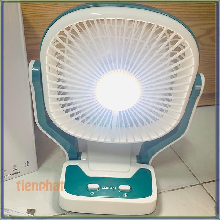 Quạt Tích Điện Có Đèn Chiếu Sáng Portable Fan CMD201 (đèn-quạt-sạc sdt)