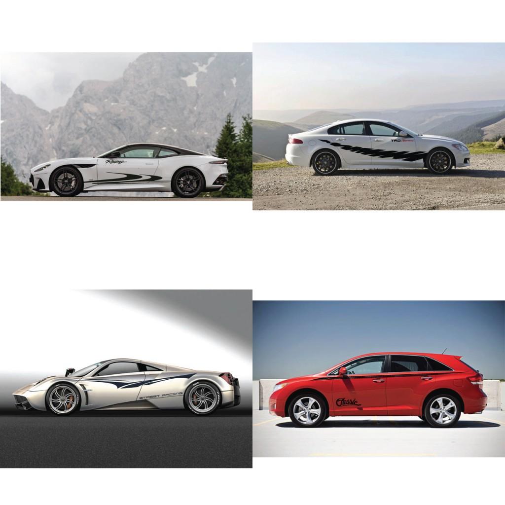 Tem xe ô tô thể thao dán sườn xe