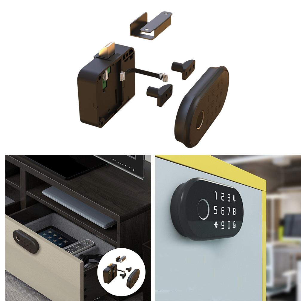 Fingerprint Password Lock Cabinet Locks Biometric Keyless Wooden Box Furniture Drawer Fingerprint Locks Safety, Suitable for Home &Office