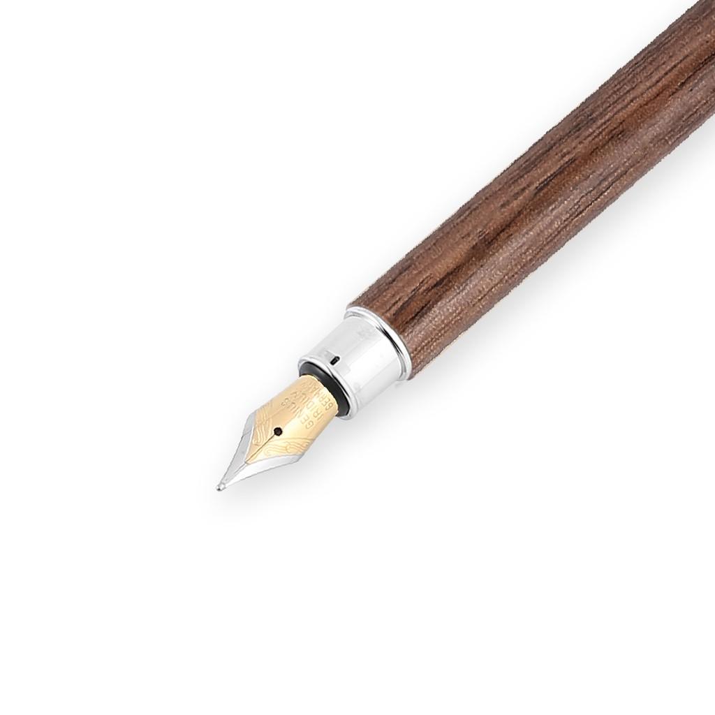 Bút máy nắp bạc vỏ gỗ (BM02