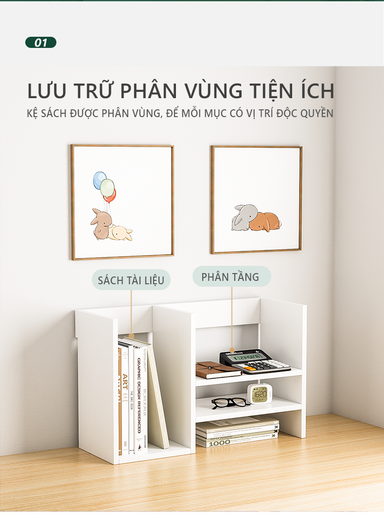 Kệ sách để bàn phong cách hiện đại thương hiệu IGA - GP262