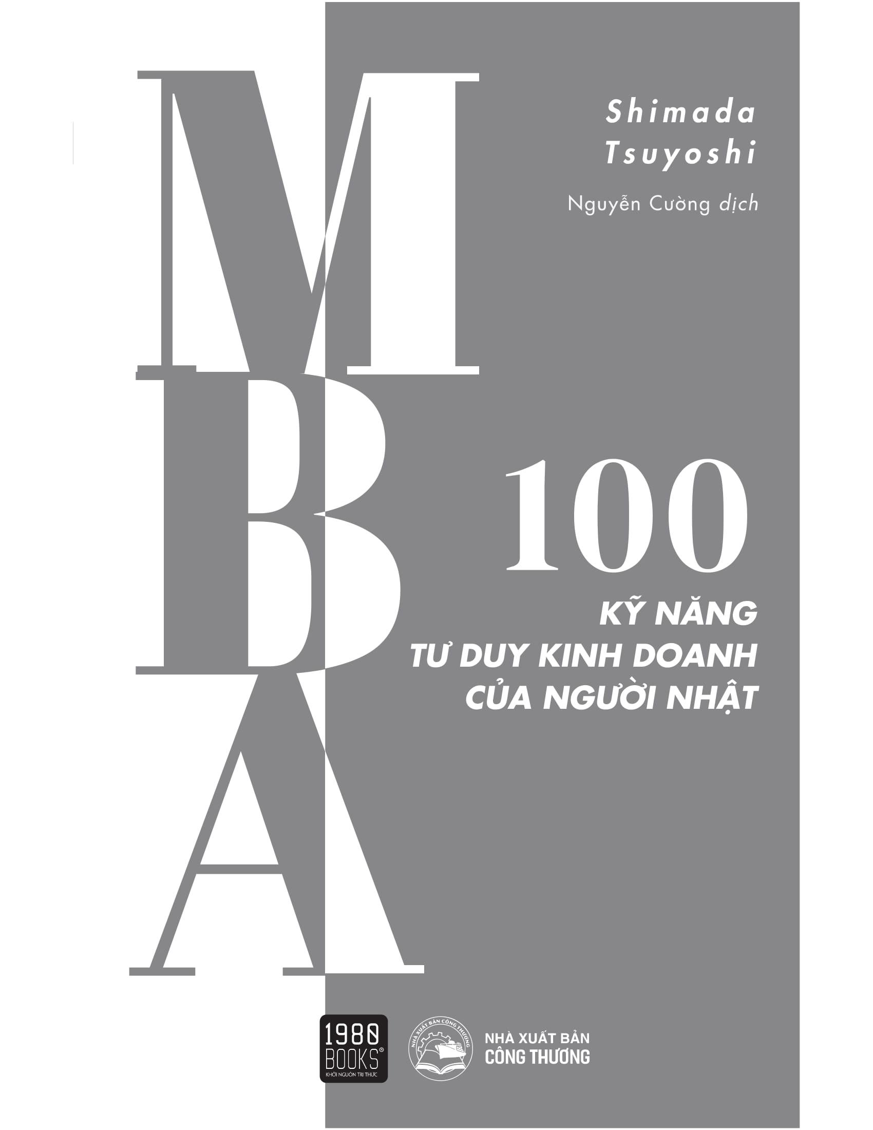 Sách MBA - 100 Kỹ Năng Tư Duy Kinh Doanh Của Người Nhật