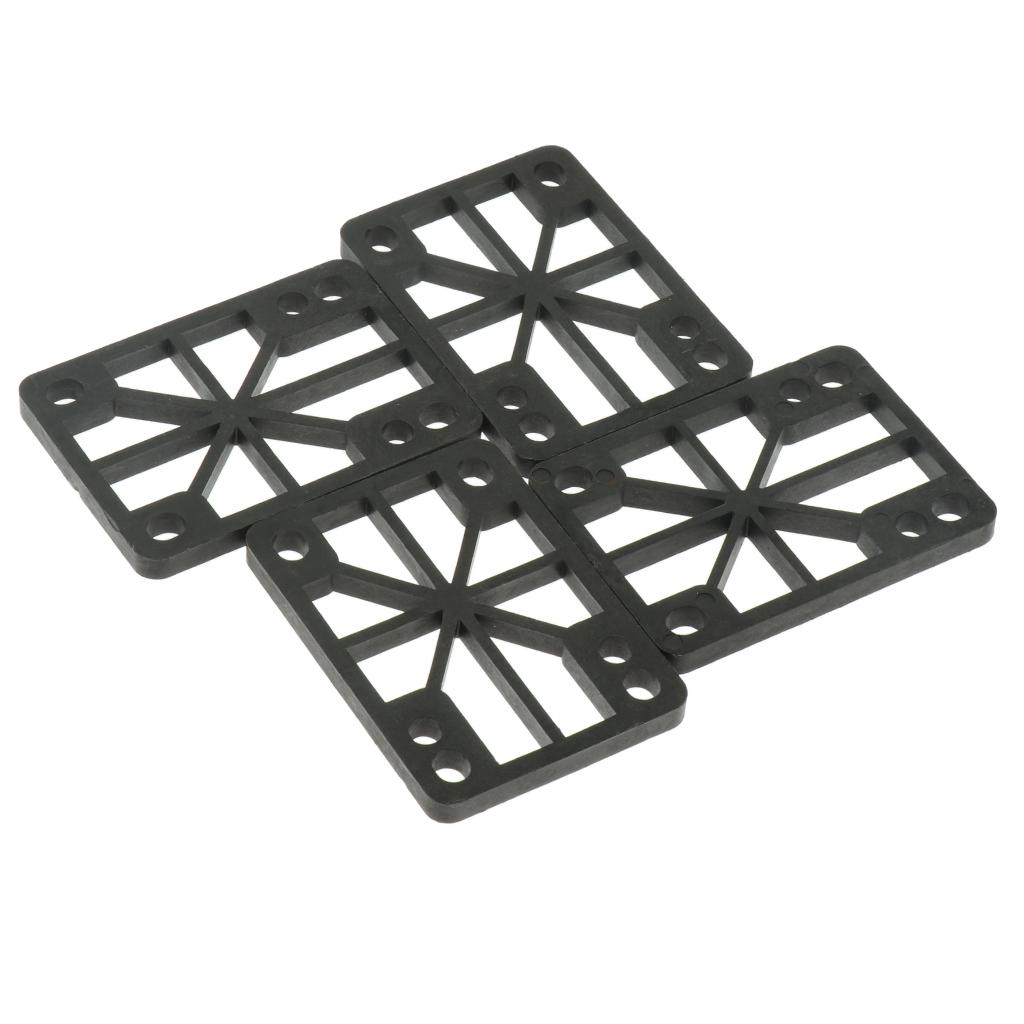 5x4 Pieces Skateboard Longboard Shock Pads Risers 0.6cm Or 0.8cm Black 6mm
