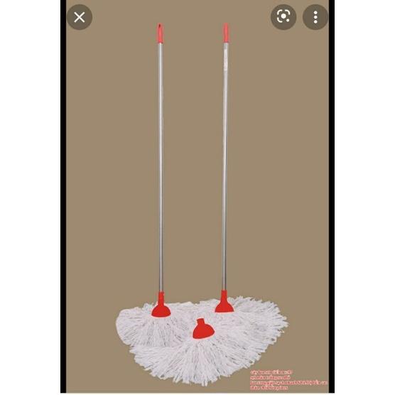 Gậy lau - cây lau nhà cán inox cầm tay củ sợi Sơn Tiến - gậy bền đẹp, sợi cotton 100%