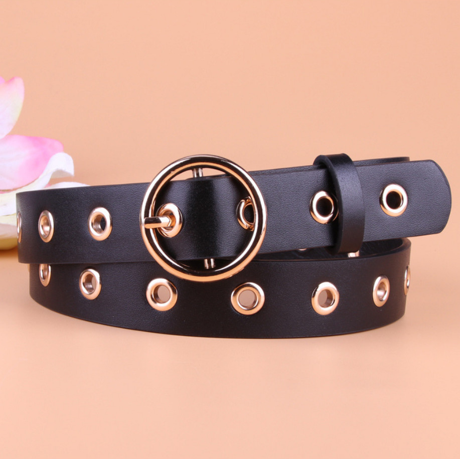 Thắt Lưng Nữ Khóa Kim Loại Tròn Tl002 Mayhomes, Dây Lưng Nữ, Dây Nịt Nữ Mặt Tròn Chất Liệu Da Pu Bền Đẹp - Đen