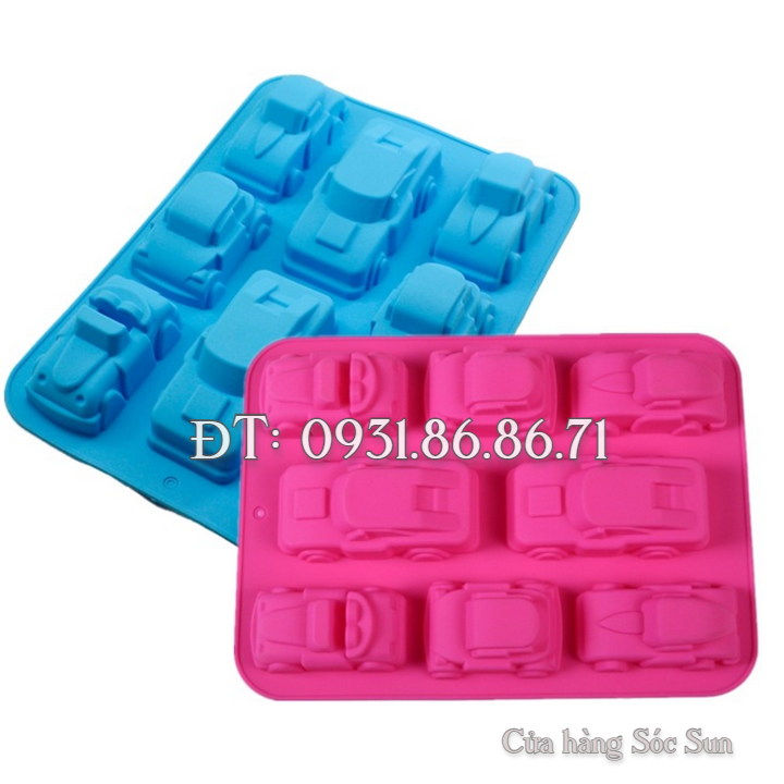 Khuôn silicon 8 chiếc xe hơi – Mã số 1386