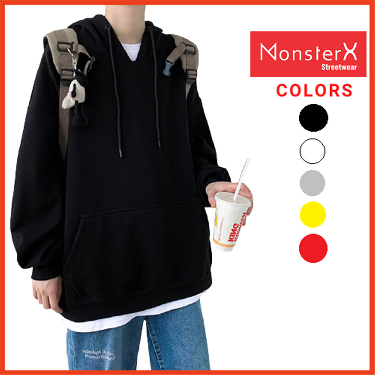 Áo mũ Hoodie Unisex nỉ bông trơn basic cặp đôi nam nữ Oversize Ulzzang Hàn Quốc thu đông form rộng 5 MÀU