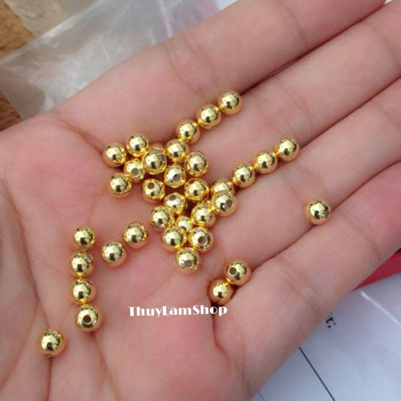 Hạt bi trơn 2li 3li 4li 5li xi vàng cao cấp bền làm vòng HandMade