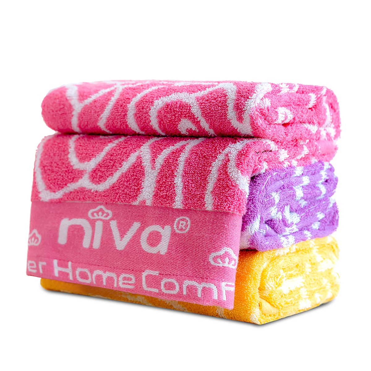 Khăn Tắm Cotton Tự Nhiên 100% Niva BP2 Mềm Mịn Thấm Hút Tốt, An Toàn Cho Da, Hoa Văn Kích Thước 500x1000 mm