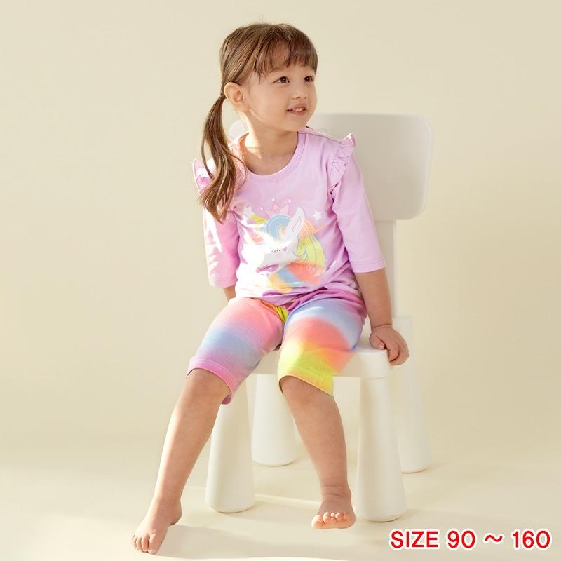 Đồ bộ quần áo thun cotton lửng tay cho bé trai và bé gái mặc nhà mùa hè chính hãng Unifriend Hàn Quốc U2022-5