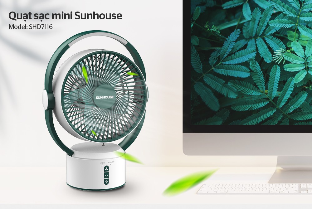 Quạt sạc Sunhouse SHD7116 (25W) - Hàng chính hãng