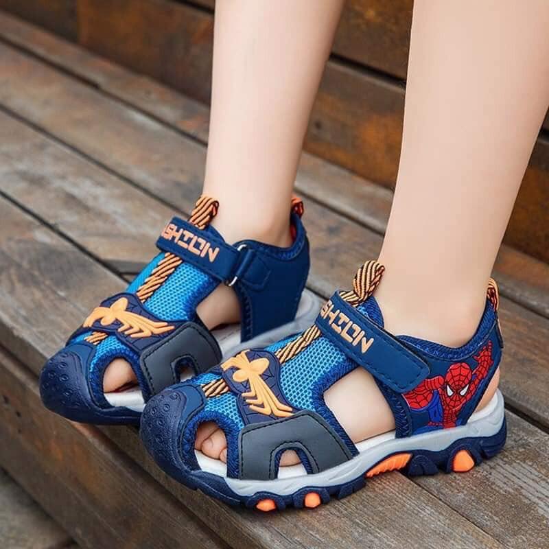 Dép Sandal Spiderman kiểu bít mũi cho bé từ 2.5 - 10 tuổi (518#)