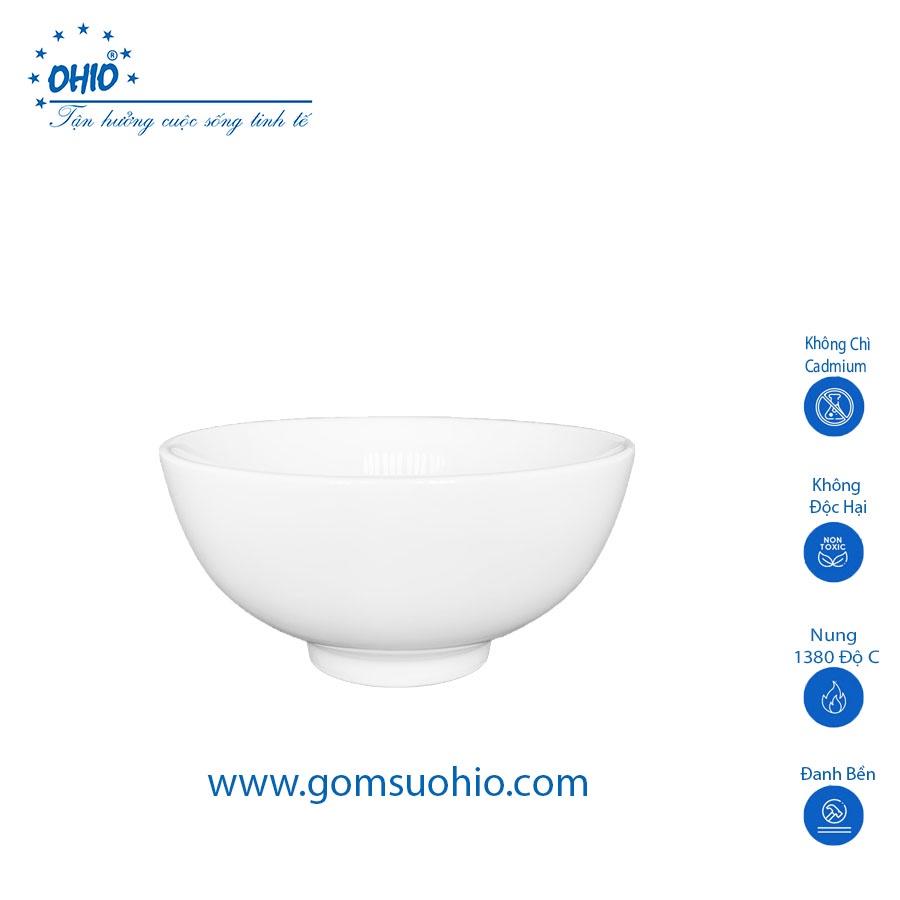 Bát Cơm 11.1 cm Sứ Trắng OHIO