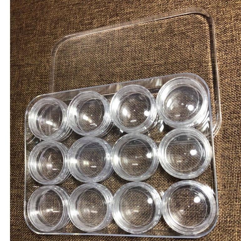 Khay Đựng Xà Cừ Làm Nail 12 Ô Bằng Nhựa Cứng Tiện Lợi Để Đựng Charm Nail Cho Thợ Nail, Thiết Kế Gọn Gàng, Dễ Sử Dụng
