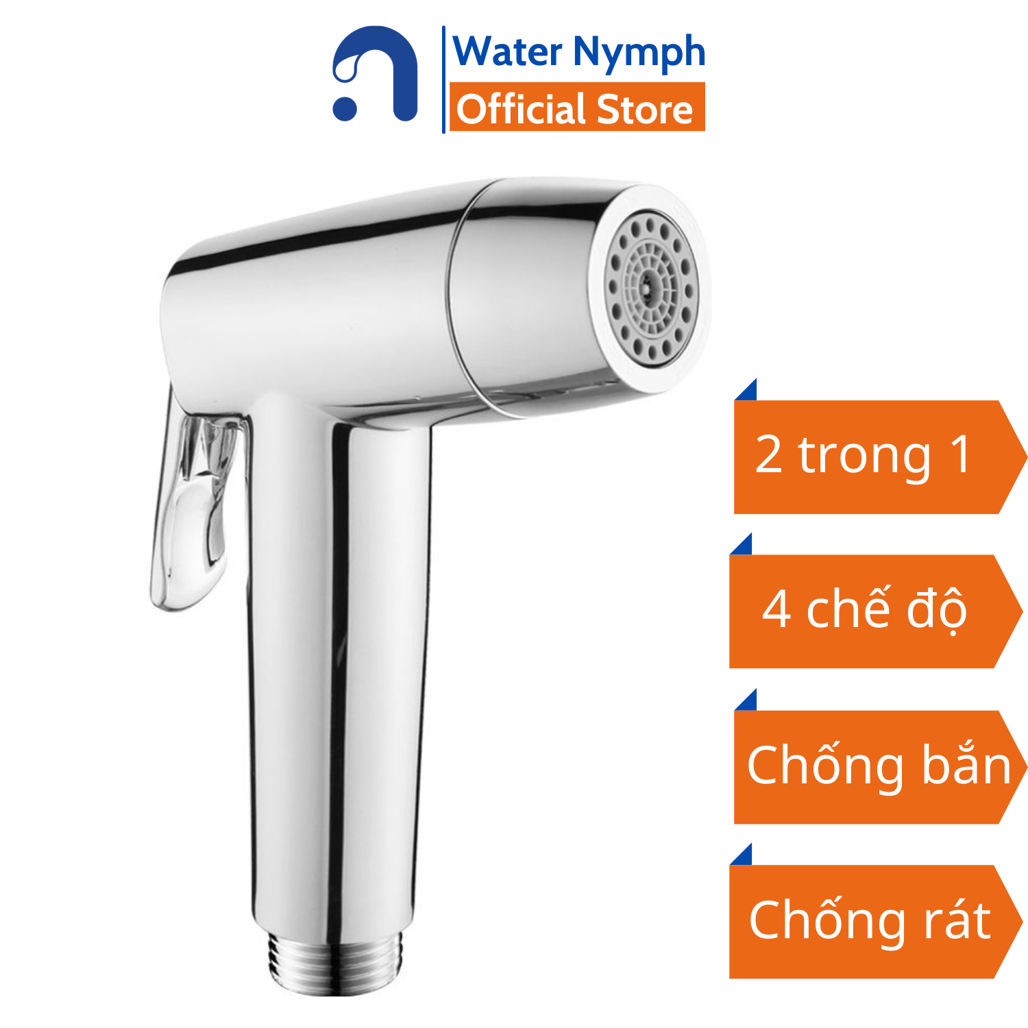 Vòi xịt vệ sinh 2 trong 1, hai chế độ phun nước, chống rát, chống bỏng