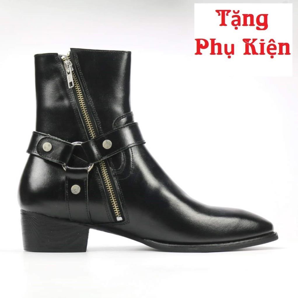 Hàng cao cấp Giày nam Harness Boots kiểu dáng đường phố Hót Nhất. Tặng Phụ Kiện