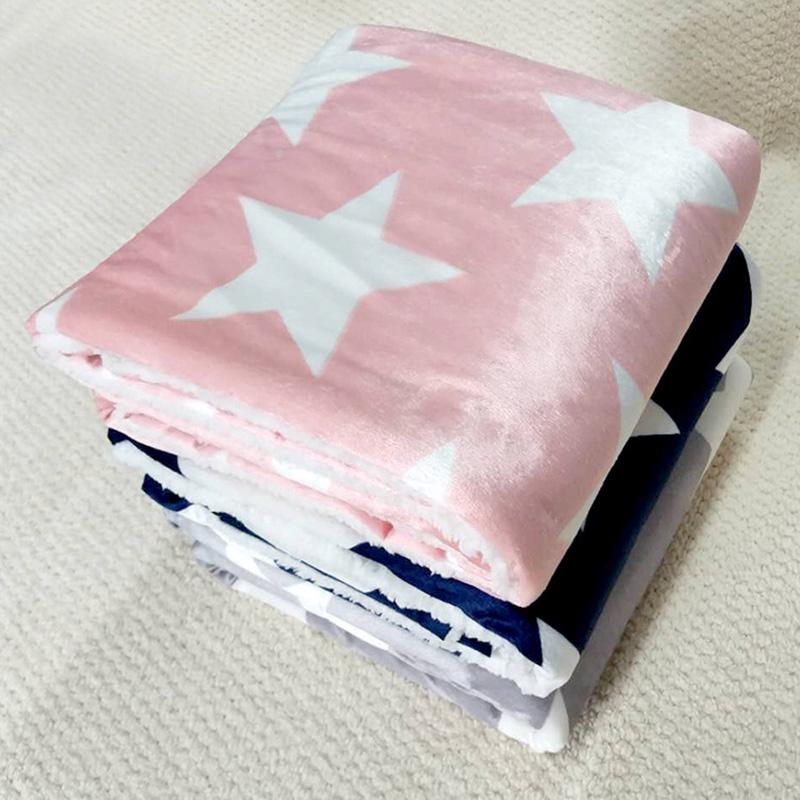 Mềm Mại Cho Bé Chăn Cừu Chăn Len In Hình Ngôi Sao Sơ Sinh Vỏ Chăn Trẻ Em Chăn Ga Gối Đầm Bọc Dày Trẻ Sơ Sinh Nôi Mền Cho Bé Thứ