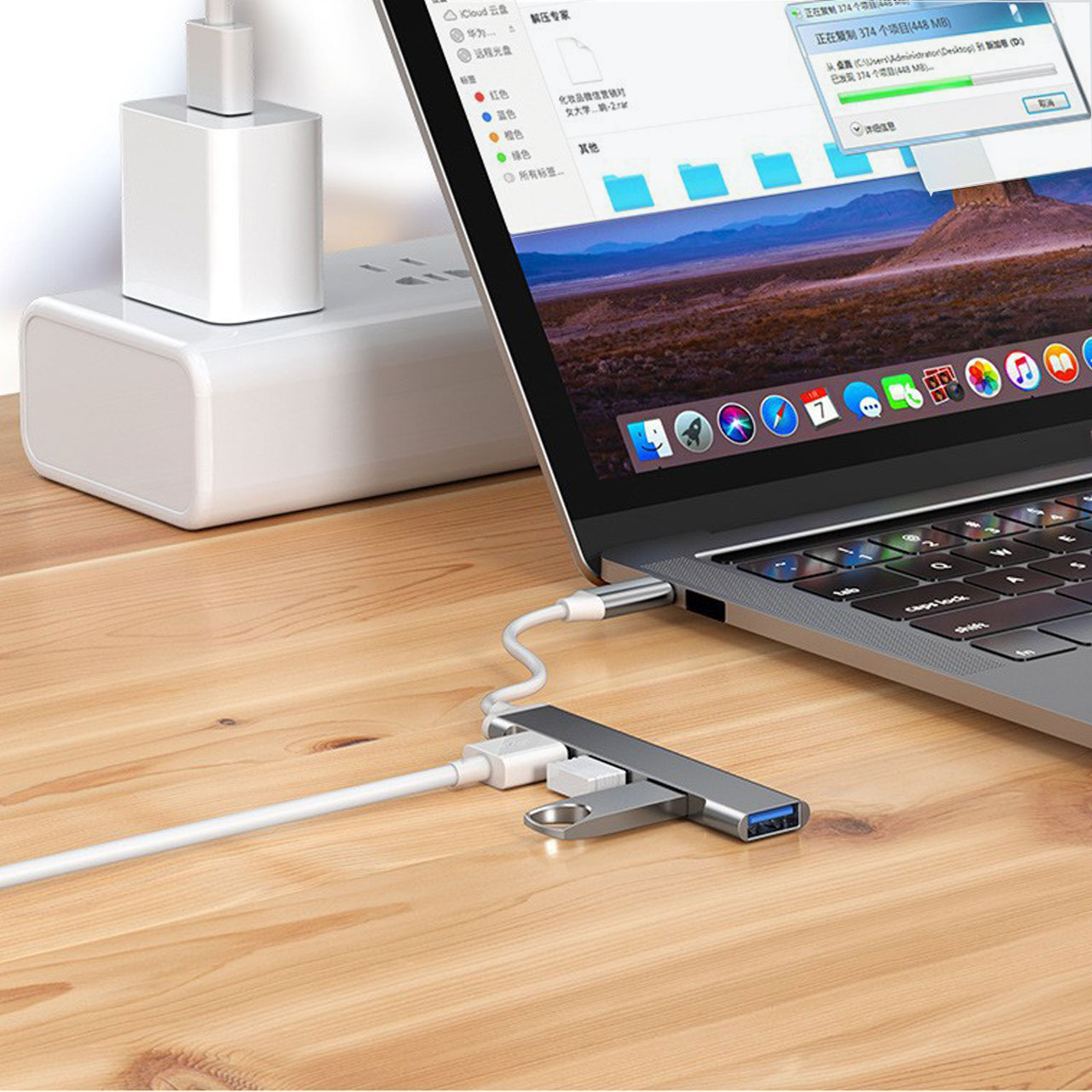 Bộ chuyển đổi TYPE-C sang USB 3.0, cáp chuyển đổi Type-c sang 4 cổng USB tốc độ cao - hàng chính hãng