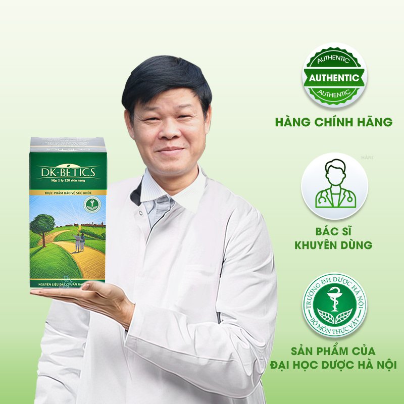 COMBO 5 HỘP Viên tiểu đường dây thìa canh lá to DK Pharma DK Betics, Hỗ trợ hạ và ổn định đường huyết - Hộp lớn 120 viên