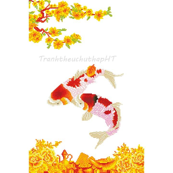 Tranh đính đá Niên niên hữu dư LV451 - tự đính