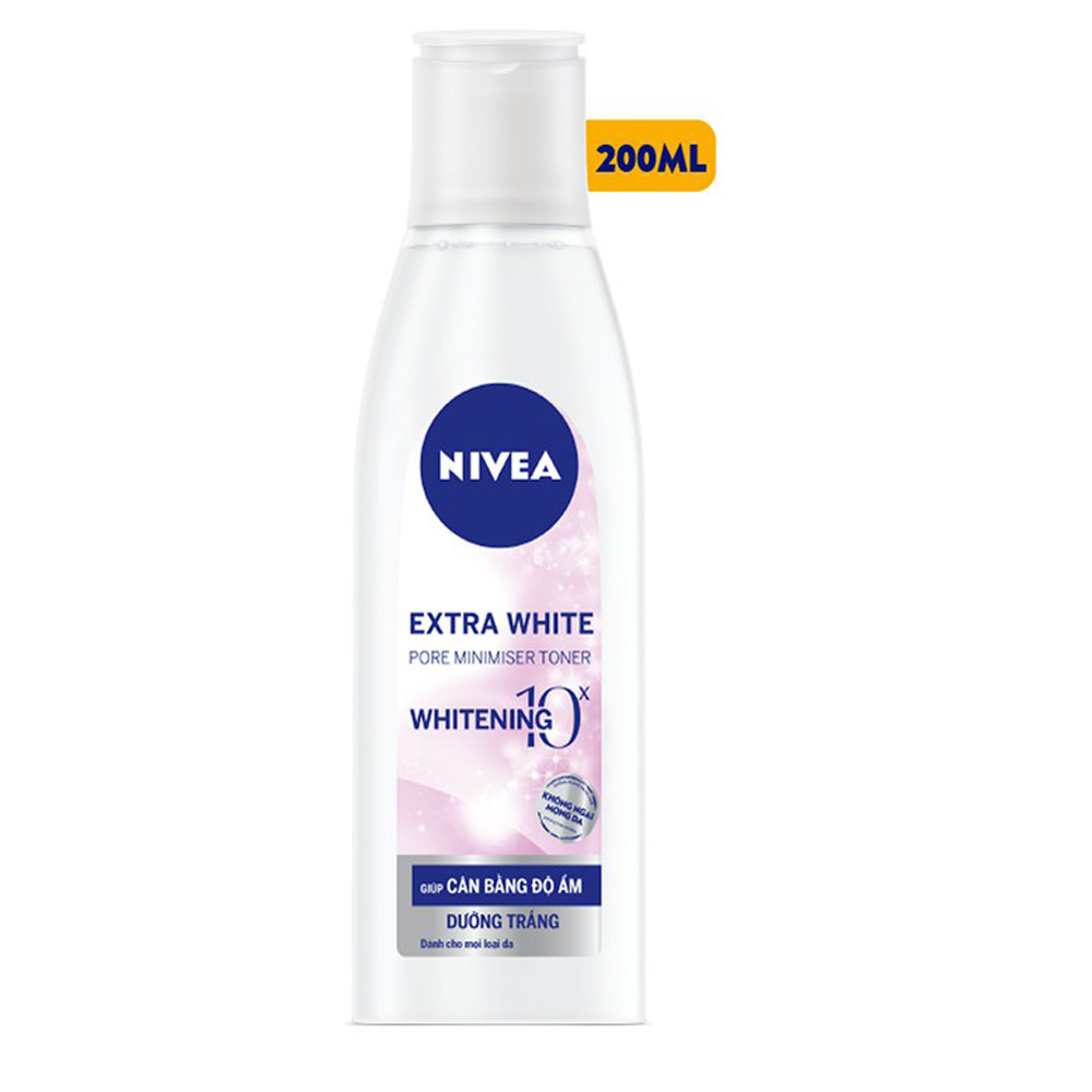 Combo 2 Nước Hoa Hồng NIVEA Extra White Dưỡng Trắng Da &amp; Se Khít Lỗ Chân Lông (200ml*2)