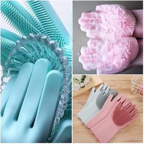 Găng Tay Silicon Rửa Bát Tạo Bọt