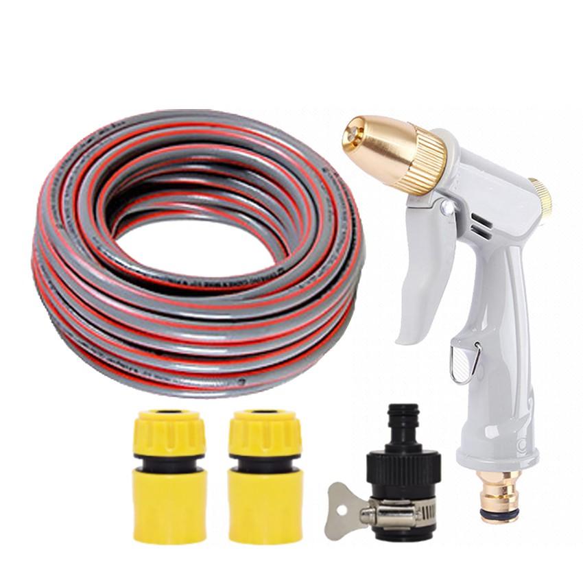 Bộ dây vòi xịt nước rửa xe, tưới cây tăng áp 3 lần, loại 7-10m 206846
