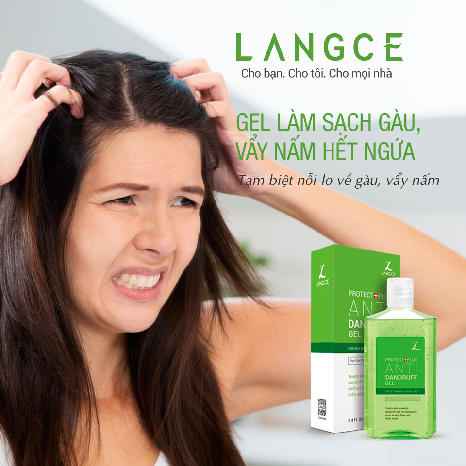 Gel Gội Sạch Vẩy Nấm, Gàu Hết Ngứa 100ml TẶNG Kem Làm Rụng Lông Trắng Da 20ml LANGCE