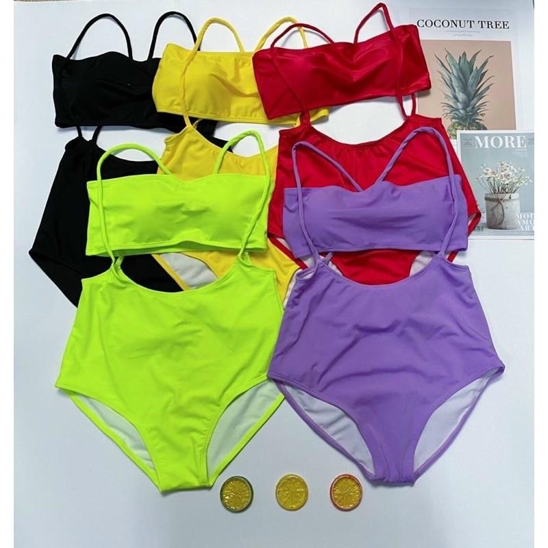 Bikini áo ống quần phối dây sành điệu