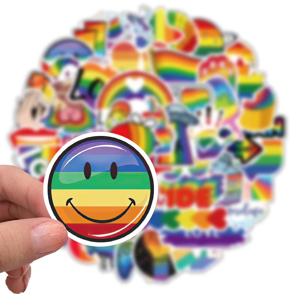 Sticker decal chủ đề LGBT cầu vồng dán laptop , điện thoại,bình nước hình dán trang trí