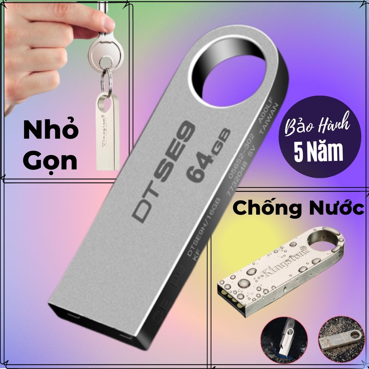 USB 64gb cao cấp TLT - Thiết kế nhỏ gọn, vỏ kim loại, chống nước, kết hợp công nghệ truyền tải siêu tốc