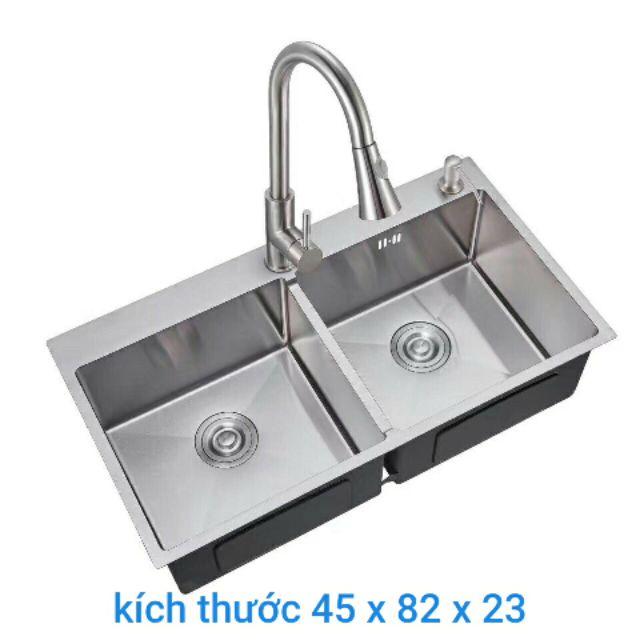 Chậu rửa chén đúc inox 304 kích thước 45x82