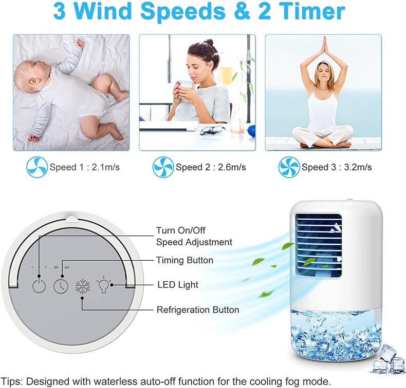 Máy điều hòa xách tay, máy điều chỉnh USB Cái quạt nhỏ máy tạo hơi ẩm máy tạo hòa khí cực mạnh cho sàn phòng ngủ văn phòng