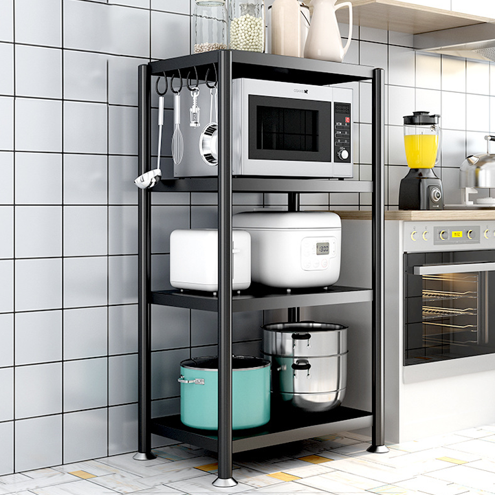 Kệ để lò vi sóng đa năng 4 tầng khung thép cacbon, Giá để đồ nhà bếp thông minh điều chỉnh lên xuống Tủ để đồ nhà bếp