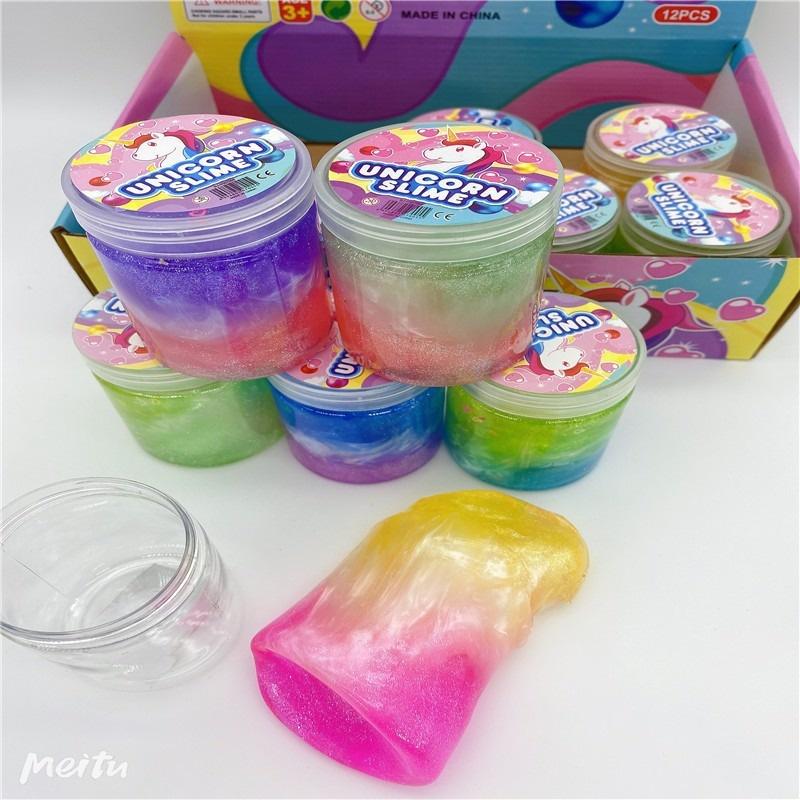 Slime lọ trụ 3 màu dải ngân hà galaxy slam cực đẹp 120ML đồ chơi squishy