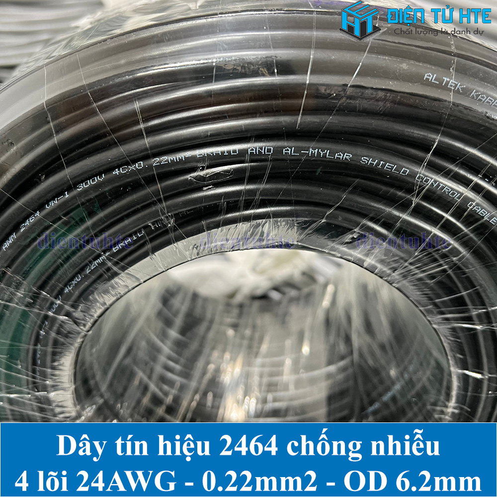 Dây tín hiệu 4 lõi chống nhiễu 2464 24AWG 0.22mm2 vỏ PVC OD 6.2mm