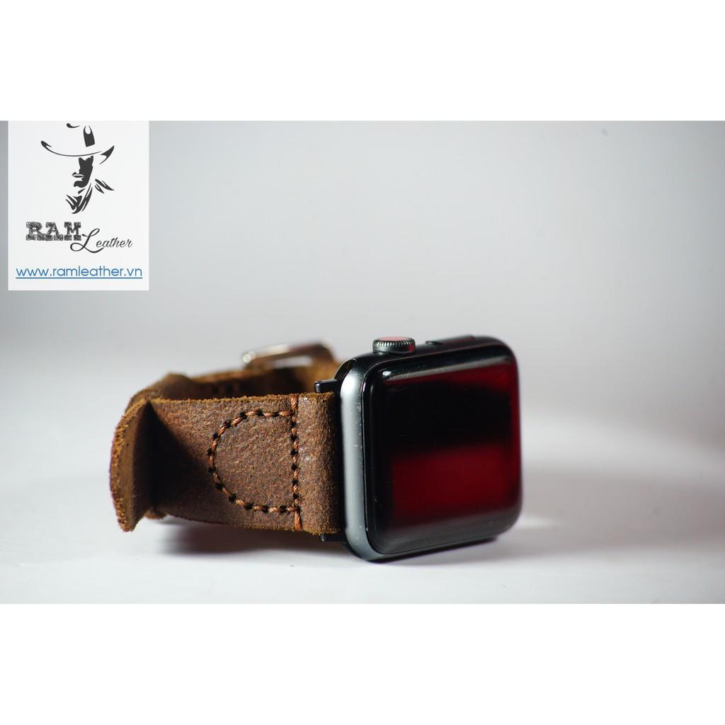 DÂY ĐỒNG HỒ DA BÒ HANDMADE - RAM PILOT MÀI NHÁM