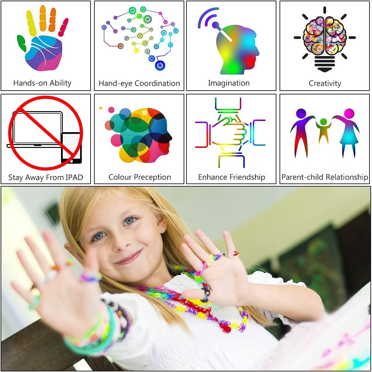 DIY Loom Bands, Vòng tay đàn hồi, bộ dụng cụ ban nhạc với hộp lưu trữ cho dụng cụ đan vòng đeo tay cho trẻ em