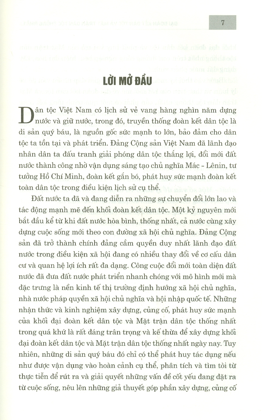 Đại Đoàn Kết Dân Tộc Và Mặt Trận Dân Tộc Thống Nhất - Một Số Vấn Đề Lý Luận Và Thực Tiễn