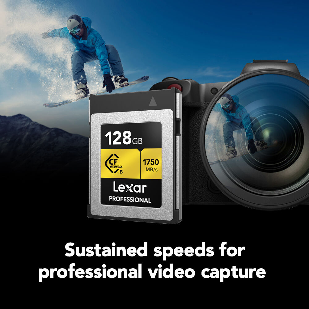 Thẻ nhớ CFexpress Lexar Professional 128GB Type B GOLD Series - Hàng chính hãng