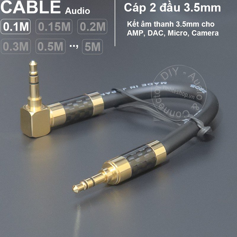 Cáp audio 3.5 1 đầu thẳng 1 đầu vuông góc - DIY 1/8 stereo cable 90 degree and straight jack