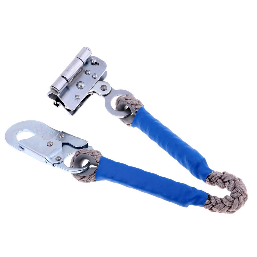 16mm Outdoor Rock Climbing Ascender Rigger Rope Grab Shock Lanyard Snap Hook