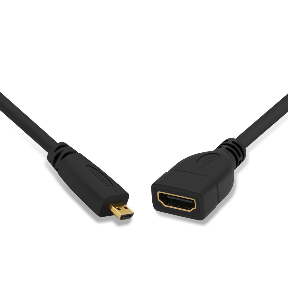 Bộ điều hợp tương thích vi mô HDMI 1080p 3D Micro HDMI tương thích với bộ mở rộng tương thích với cáp HDMI cho máy tính xách tay HDTV