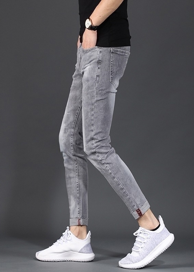 Quần Jeans Nam Dáng Ôm Xám Trơn JEANXAM03