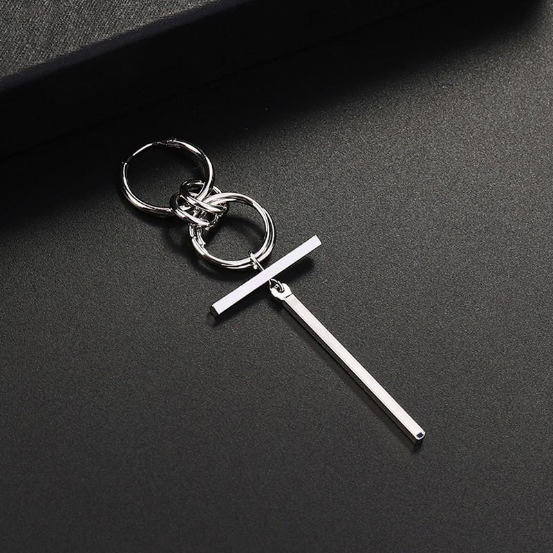 KPOP BTS V Bangtan Boys V Tassel Unisex Jewelry Silver Fan Ear Stud Earrings | Squishyvui