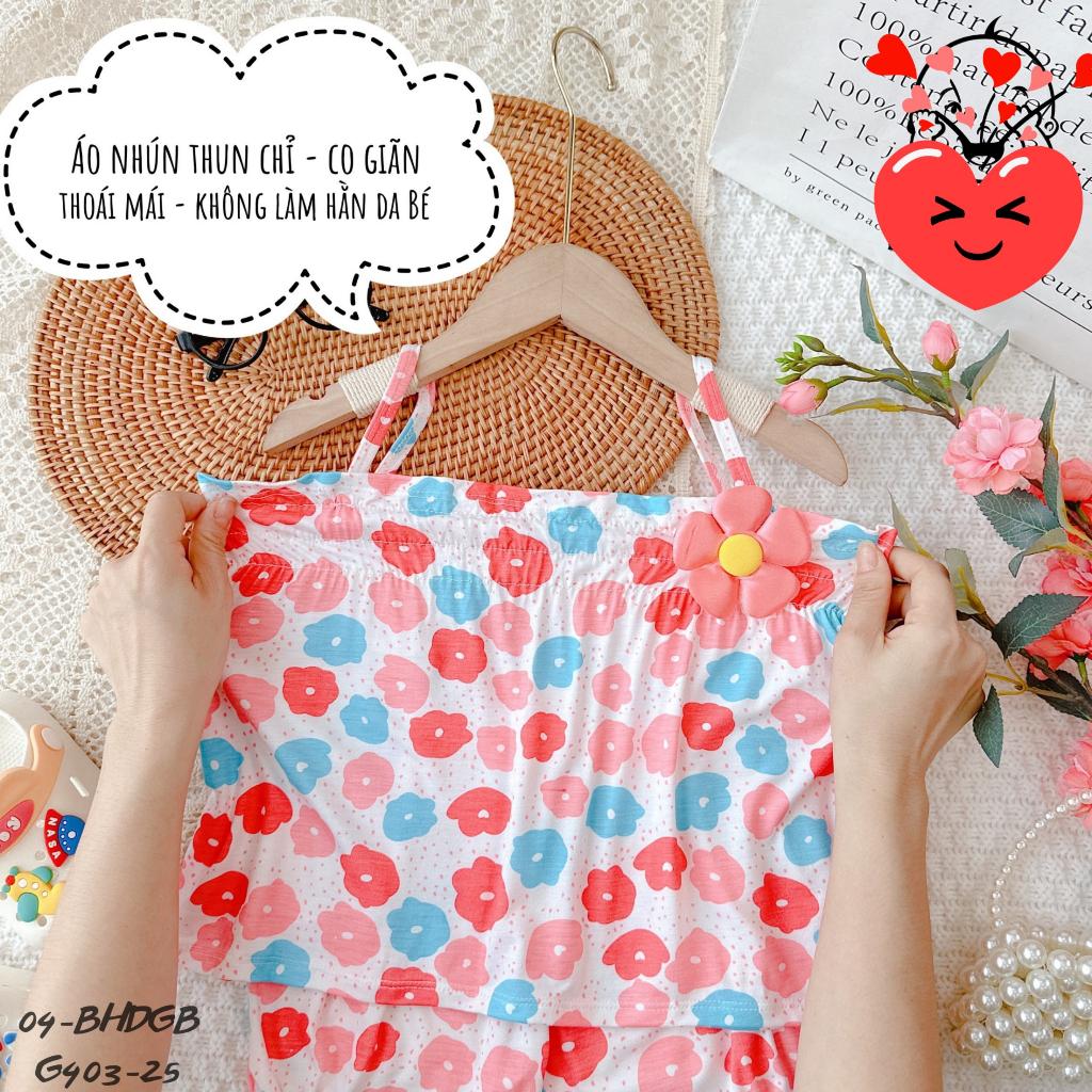 Đồ bộ bé gái hai dây mùa hè đáng yêu size 5-18kg chất cotton mềm mịn mát