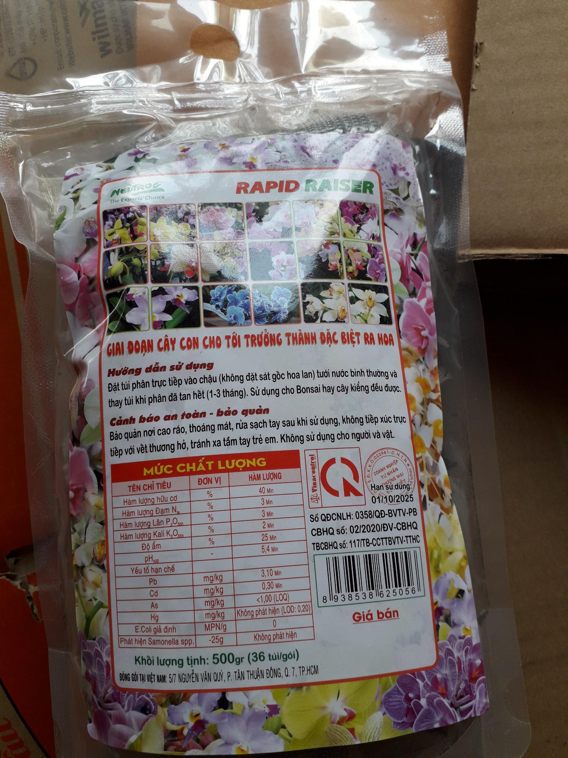 Phân bón hữu cơ đậm đặc túi lưới Rapid Raiser , tan chậm, dùng cho cây chuẩn bị ra hoa, hoa lan, cây kiểng, nhập khẩu Úc - ]