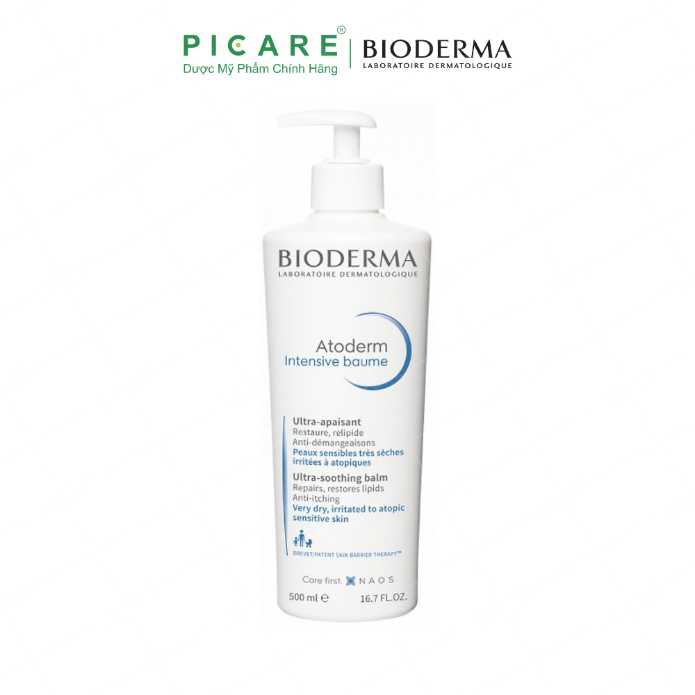 Kem Dưỡng Ẩm Chuyên Sâu Cho Da Khô, Da Rất Khô Và Da Viêm Da Cơ Địa Bioderma Atoderm Intensive Baume 500ml